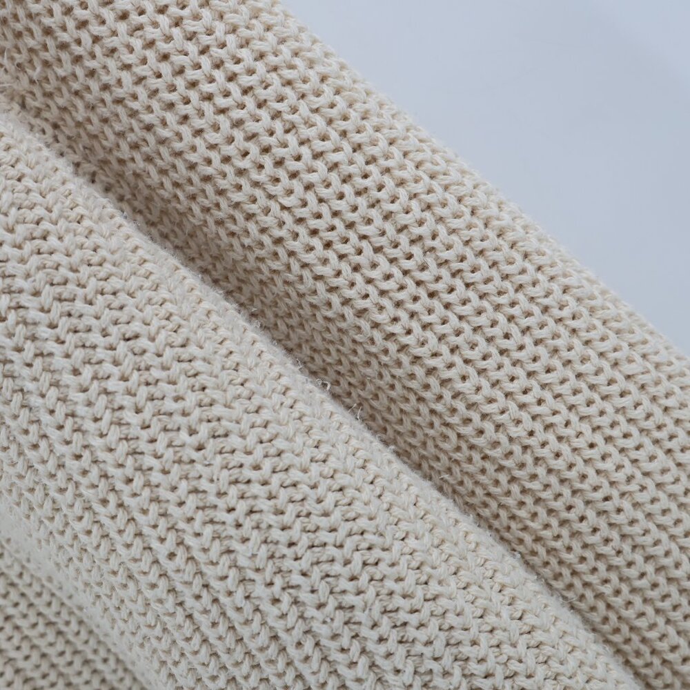 RRL Ralph Lauren sweater mens large Shawl Collar Cotton Knit beige jumper - Picture 5 of 13